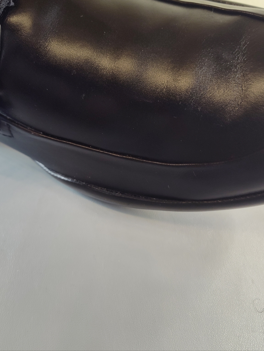 Prada Black Leather Slip-On Loafers with Silver Buckle Sz 9 - Picture 3 of 10